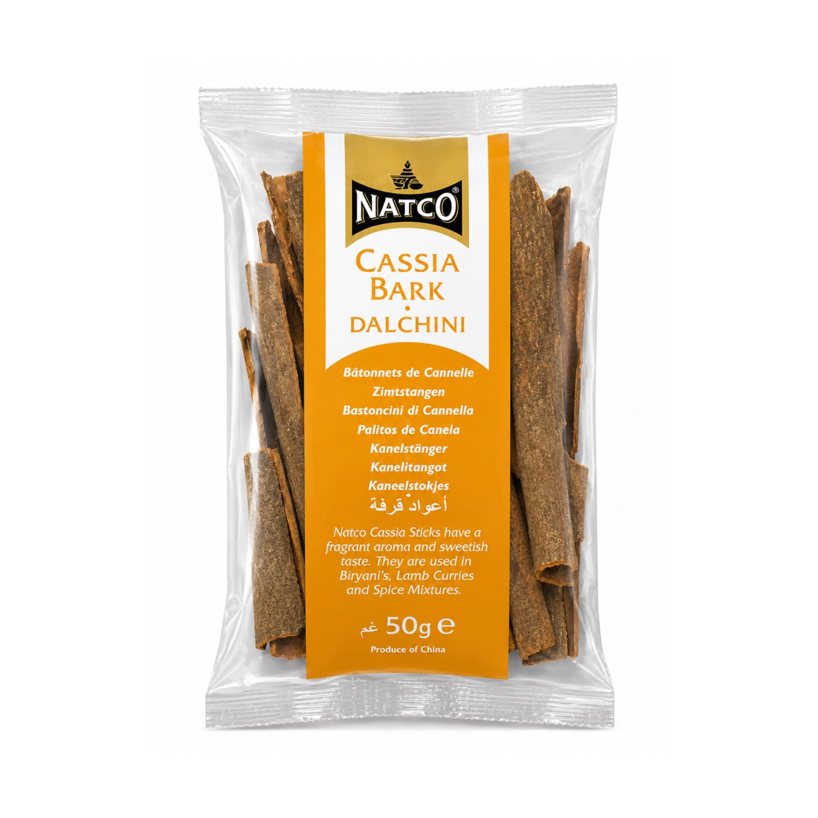Natco Cassia Cinnamon Sticks 50g X 20