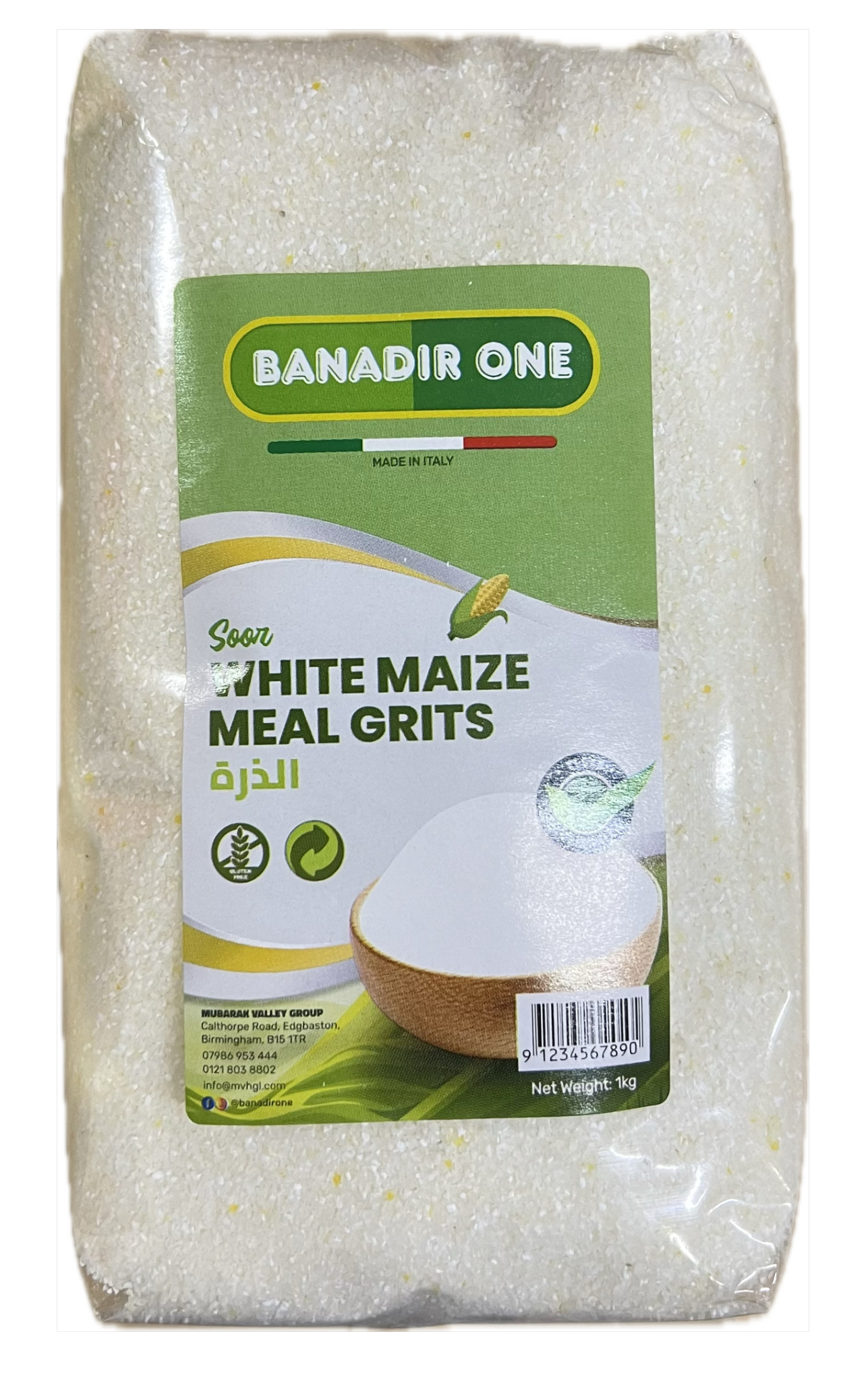 Banadir One White Maize Meal Grits 1kg x 10