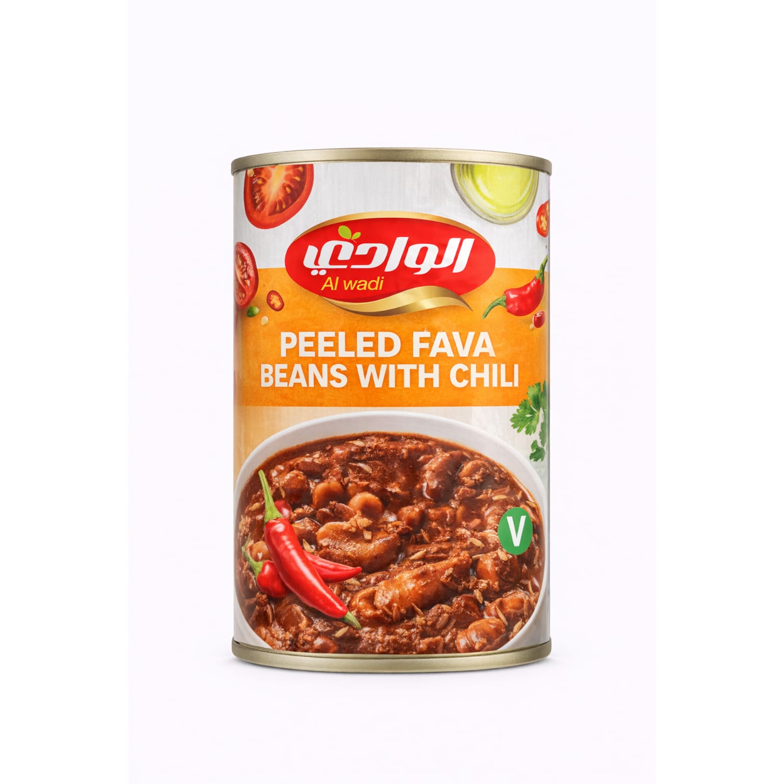 Alwadi Peeled Fava Beans With Chili 400g X 24