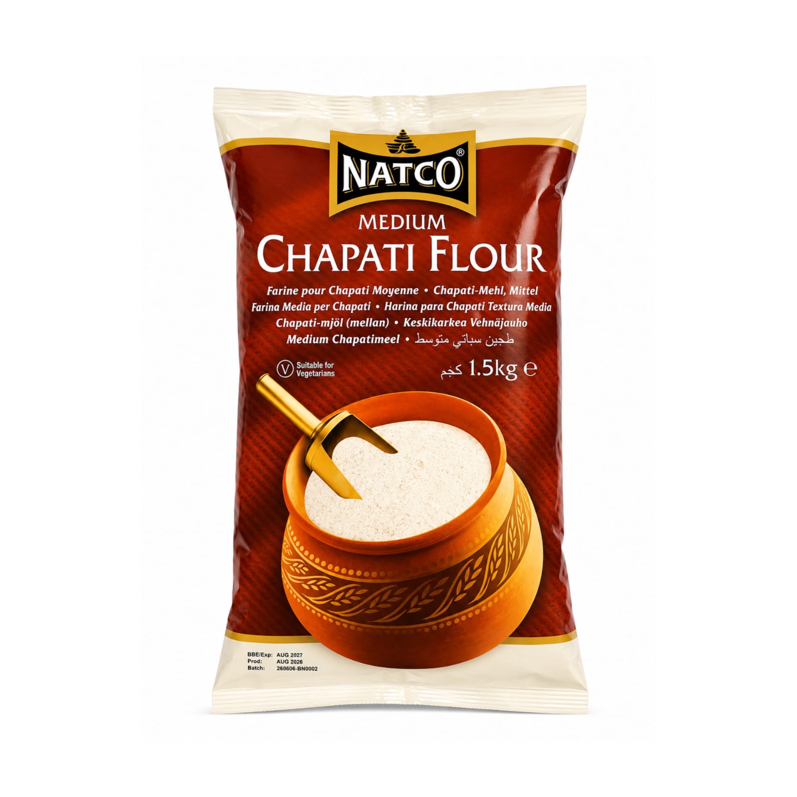 Natco Chapati Flour Medium 1.50kg X 6