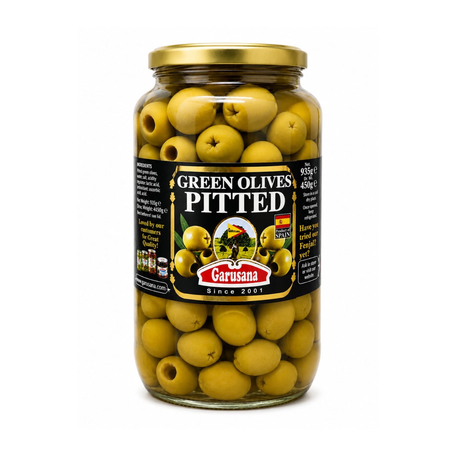 Garusana Green Olives Pitted 935g X 6