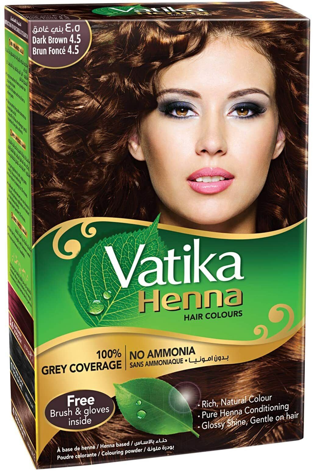 Vatika Henna Dark Brown Colour 10g X 12 X 6