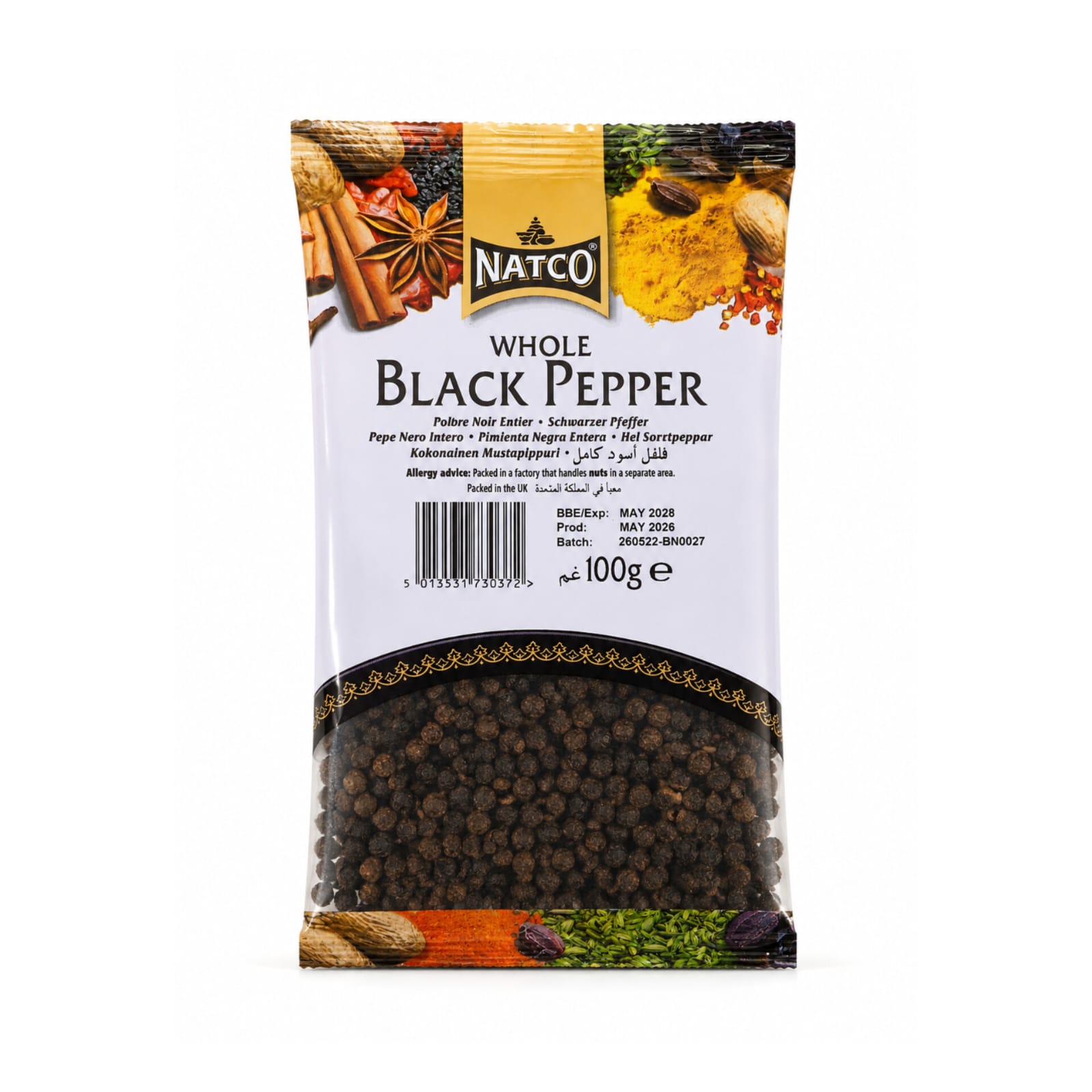 Natco Black Pepper Whole 100g X 20